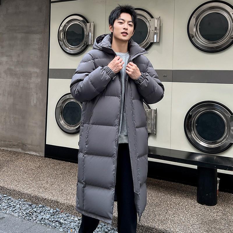 2026 Winter Mid-Length Duck Down Jacket Couples Outdoor Casual Hooded Warm Coat