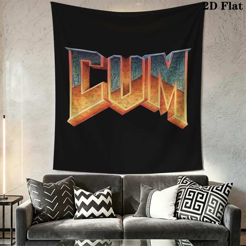 Doom Wall Tapestry Aesthetic Wall Hanging Printed Fabric Blanket Decorative Tapestries for Bedroom Living Room Home Decor