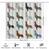 Rustic Farmhouse Decor: Handcrafted Rooster Pattern Shower Curtain For Bathroom Decoration – White Background With Blue, Green,