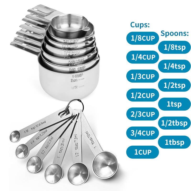 Stainless Steel Measuring Spoon and Cup Set