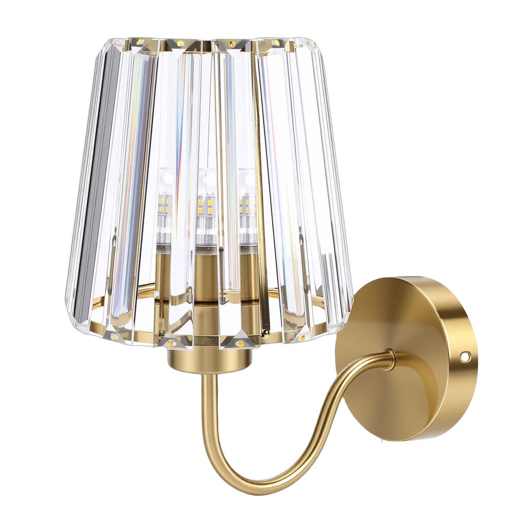 Crystal Lampshade Wall Sconce Aluminum Alloy Elegant Wall Lamp For Bedside Bedroom Hallway Entrance