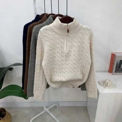 C S In The Room oShu Cabled Half Zip Long Sleeve Knit 4Color