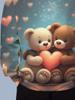 Men's Hooded Sweatshirt, Blending Modern Minimalism with Streetwear Style, Featuring a Fashionable Print of Two Bears Holding Hearts. High-quality,