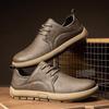 Men's 2025 Winter Retro Leather Casual Sports Shoes - Non-slip, Soft Sole, British Style Work Footwear