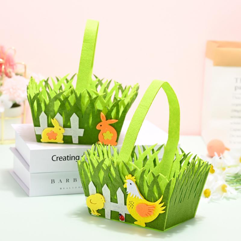 Eco Bag Beauty Bag Non-woven Fabric Easter Decorations Vegetable Basket Handbags Organizer Portable