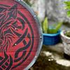 Crimson Wolf Guard  Handcrafted Viking Shield with Fierce Red Wolf Design Authentic Norse Warrior Shield  Decor