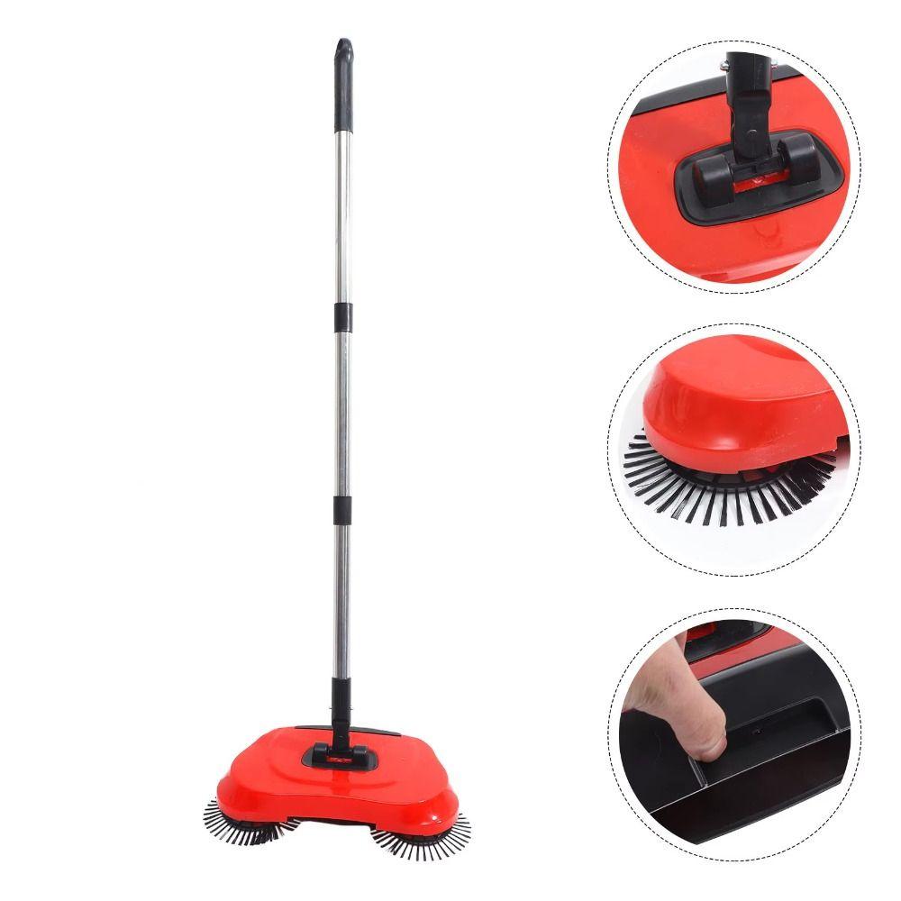 3-in-1 Design Handbesen Verstellbarer Griff Bodenkehrer 360° Teppichkehrer Hartboden