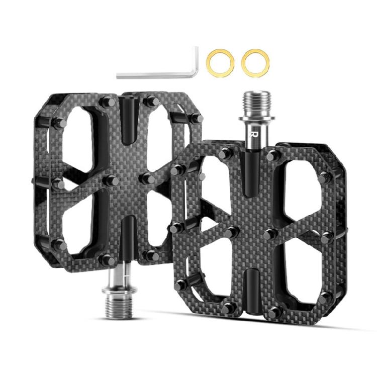 

Carbon Bike Pedals Oversized Antislip Outsides Aluminum Spindle Sealed Bearing High Performances for Mountain Bikes чёрный
