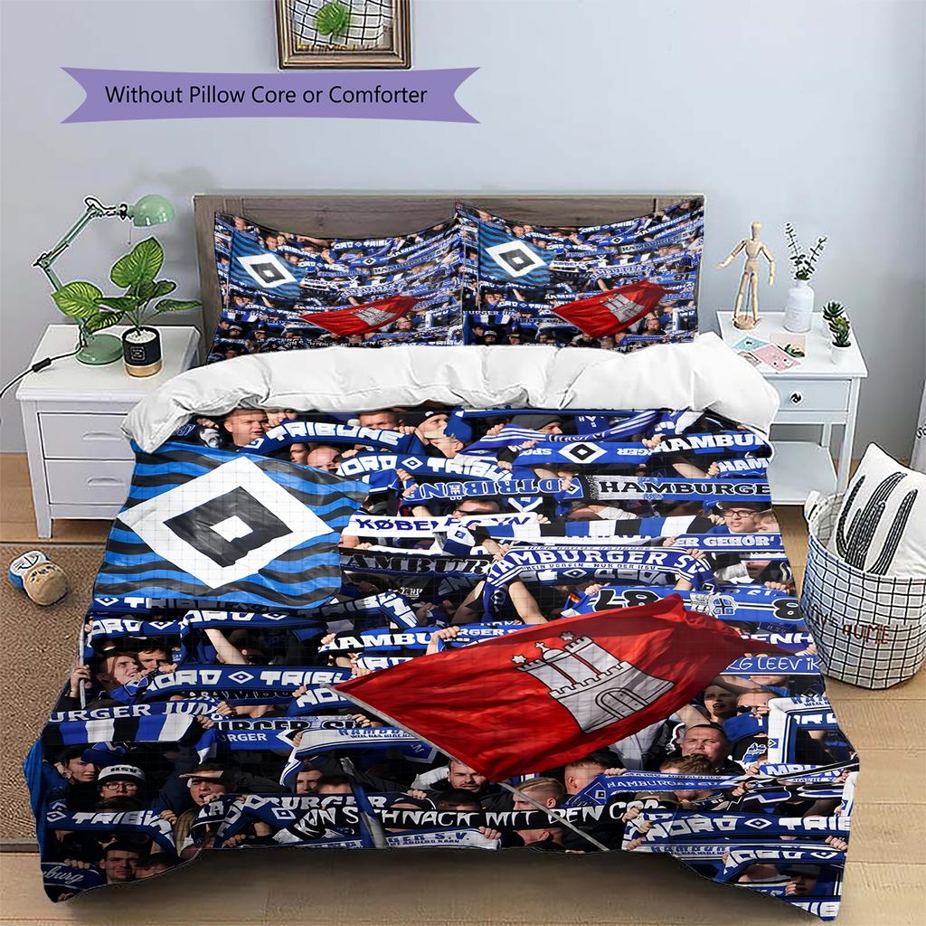 Hamburg Football Team Pattern Bedding Home Decoration Birthday Gift (1 * duvet cover + 2 * pillowcase, without core)