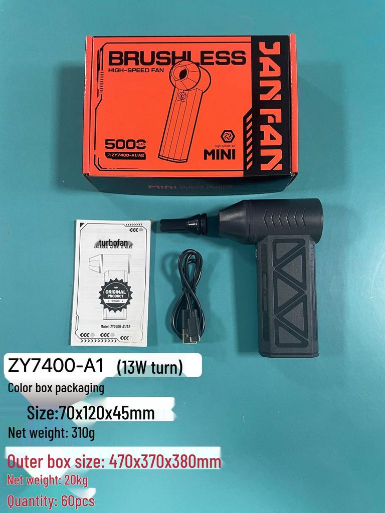 Violent Mini Handheld High-Speed Brushless Turbine Fan for Camping and Dust Blowing