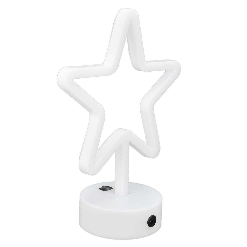 LED Desk Lamp USB Five Pointed Star Warm Light Neon Sign Bedroom Bar Holiday Decoration Light