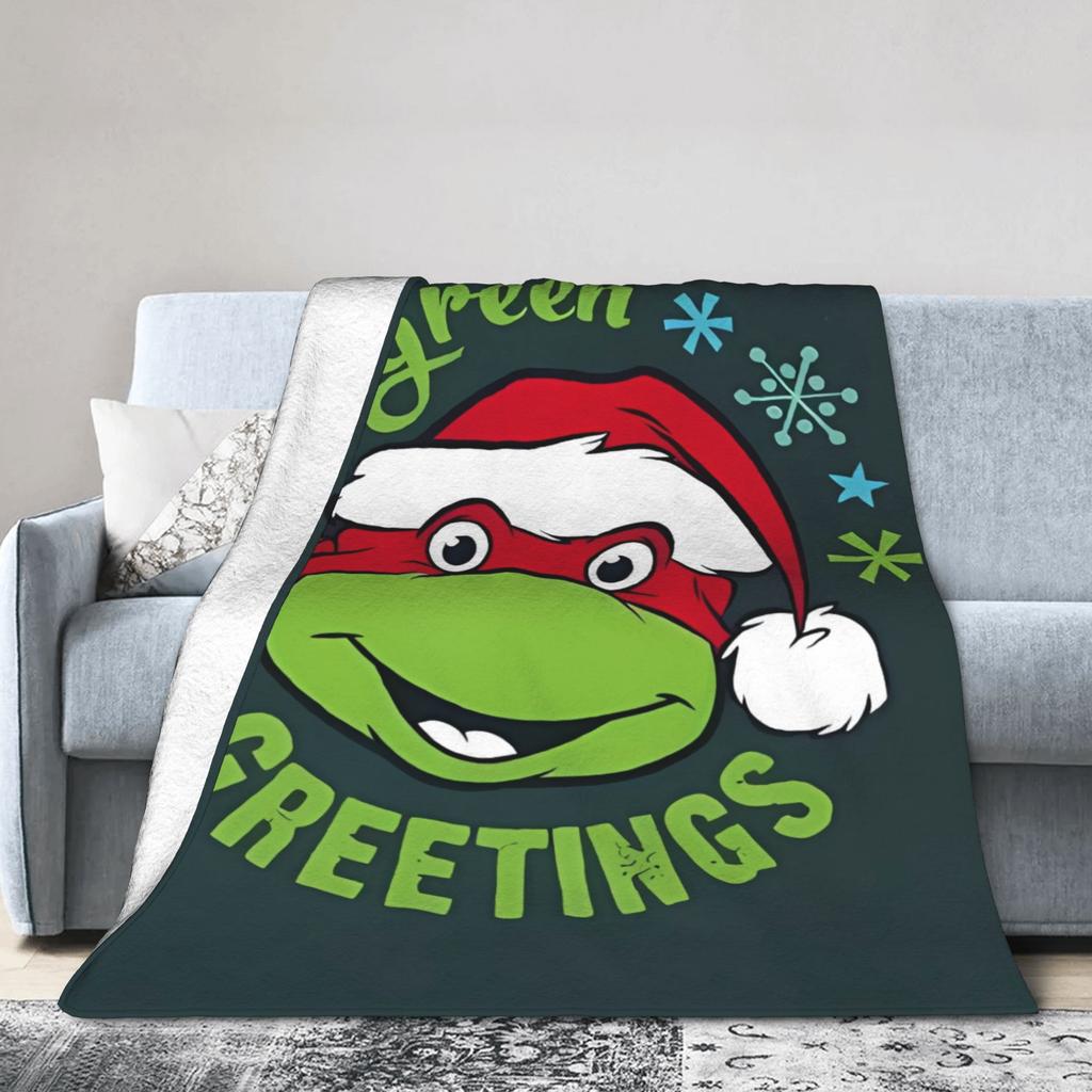 TMNT Game Blanket Christmas Super Warm Novelty Plush Throw Blanket For Girls Boys Bedroom Flannel Bedspread Bed Cover