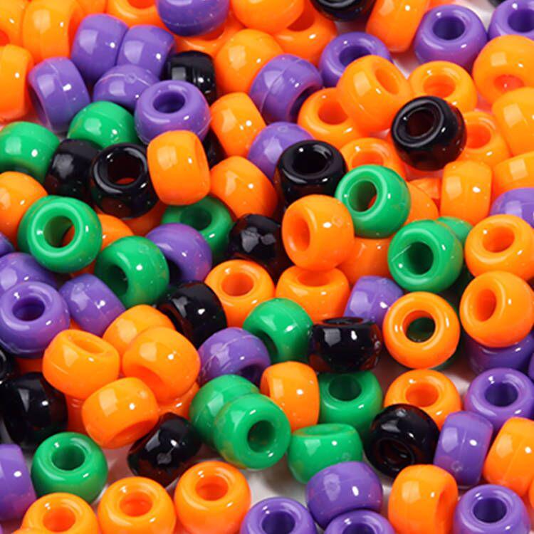 

100 шт. прозрачных матовых бусин-бочонков с большим отверстием - цветные луковые пудровые пластиковые бусины-пони для дредов и париков 100 pcs/pack