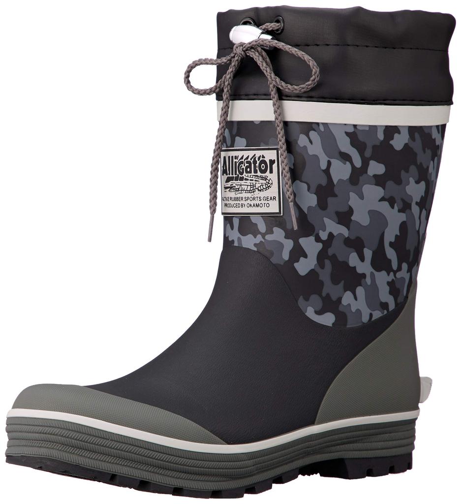 Okamoto Alligator Arbeitsshort Camouflage-Muster mit Überzug und Größe Herrenstiefel/Regenstiefel, Schnelltrocknend, Schweißableitendes Futter, 25.0cm (RMM-7804)