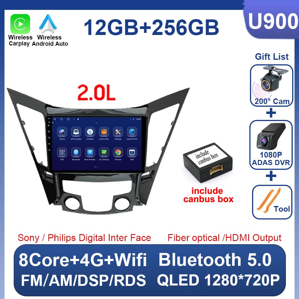 For Hyundai Sonata 6 YF 2009 - 2015 Android 14 Car Radio Multimedia Video Player GPS Navigation AI Voice 4G CarPlay Head Unit