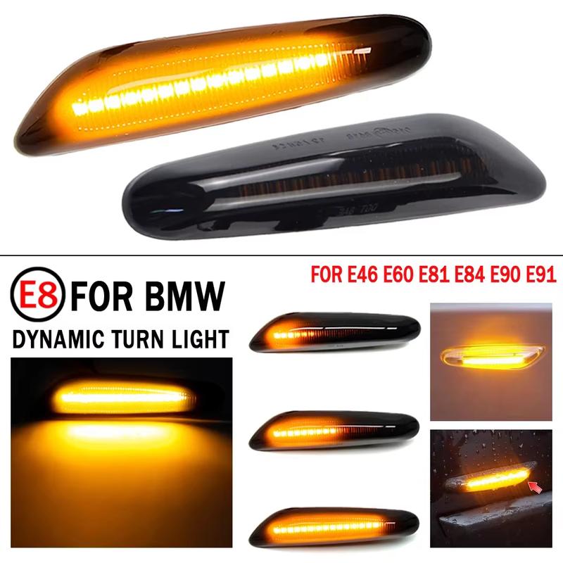 2pcs for BMW Led Dynamic Side Marker Turn Signal Light Sequential Blinker Light for E90 E91 E92 E93 E60 E87 E82 E46 Error Free