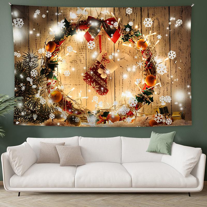 Amazon Christmas Printed Tapestry Christmas Tree Backdrop Holiday Party Tapestry Cloth