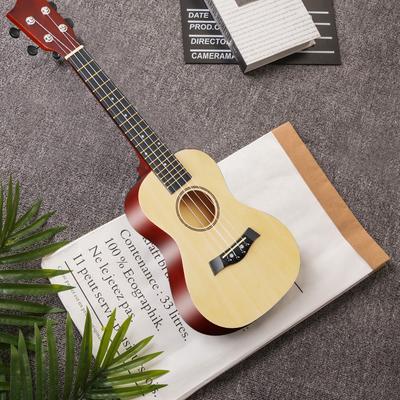 23inch Ukulele Acoustic Ukulele Kit with Storage Bag Strap Bridge Pin Pitch Shifter Pickup Tuner Cleaning Cloth
