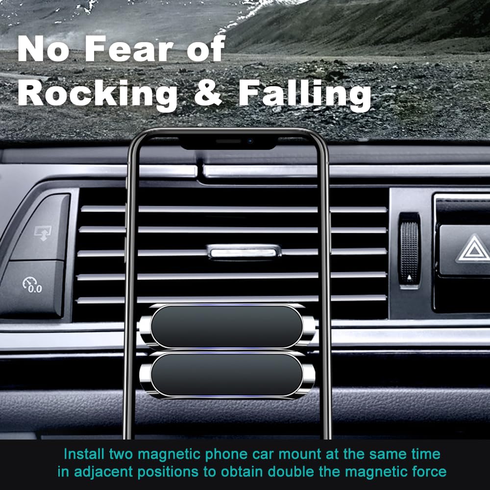 Magnetic Mobile Phone Car Mount with Metal Plate, Universal Car Mount Mobile Phone GPS Support Car Mount for All Mobile Phones