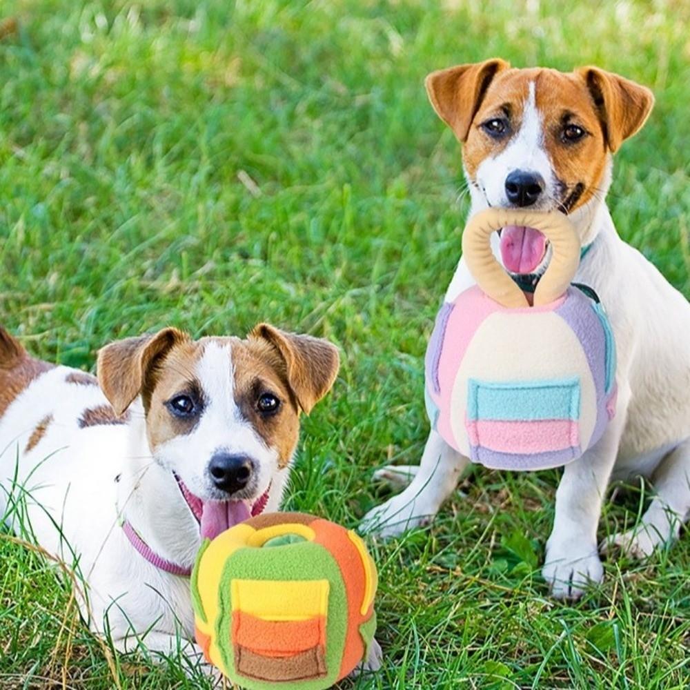 Nonstop Play Dog Sound Chew Ball Flannel Interactive Toy Ball Hidden Treats Toy  Aggressive Chewers