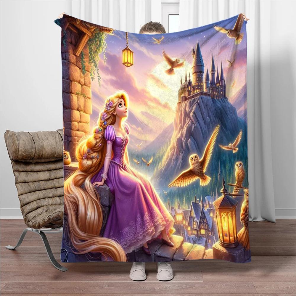 Kreslená Rapunzel Flanelová deka Dětská teplá měkká deka na pohovku postel Krycí deka Vhodná k narozeninám Suvenýry Dárky