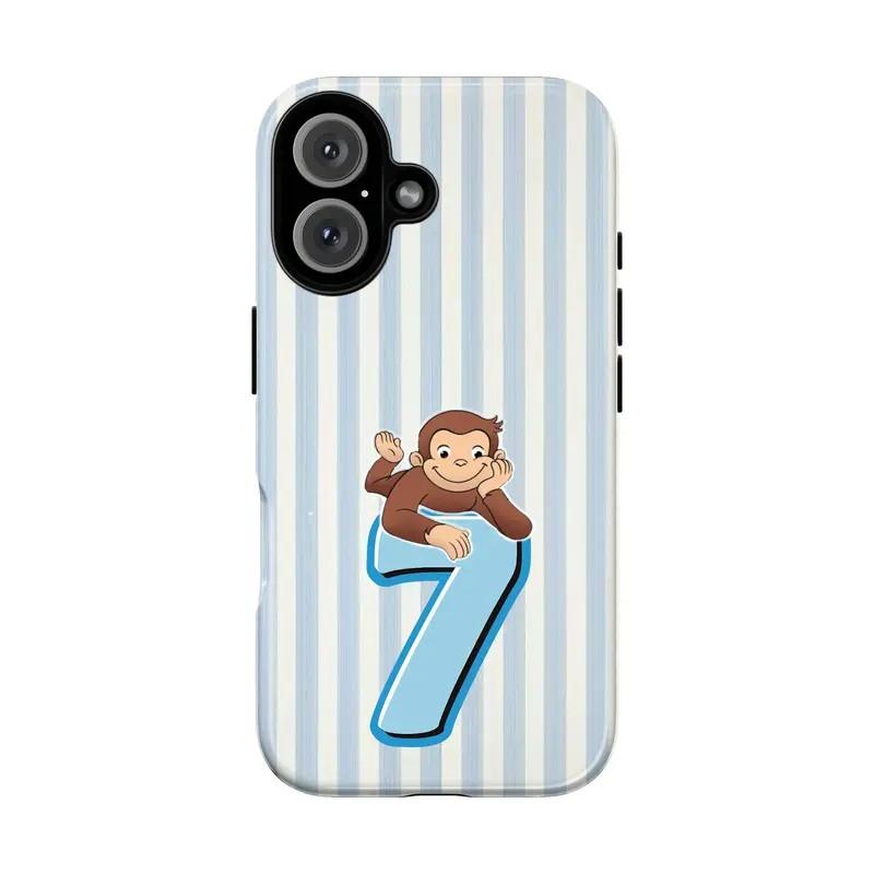 

Cute Matching 67 Curious George Phone Case for iPhone 17 16 15 14 13 12 11 X XS XR Air Pro Max Plus Double-layer Back Cover iPhone 12 Pro