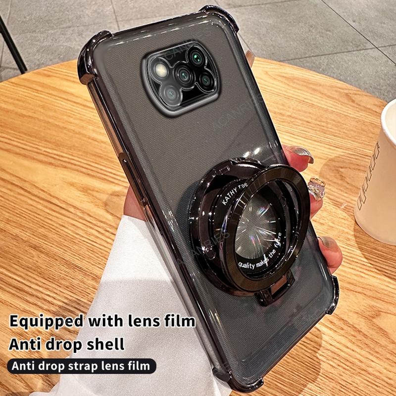 

Круглый кронштейн, четыре угла, противоударный чехол для Xiaomi 11 12 13 14 Poco X3 Nfc X5 X6 Pro 5G C65 F6 F5 F3 M6pro 4G Cover X 3 5 F 6 For Poco X3 NFC