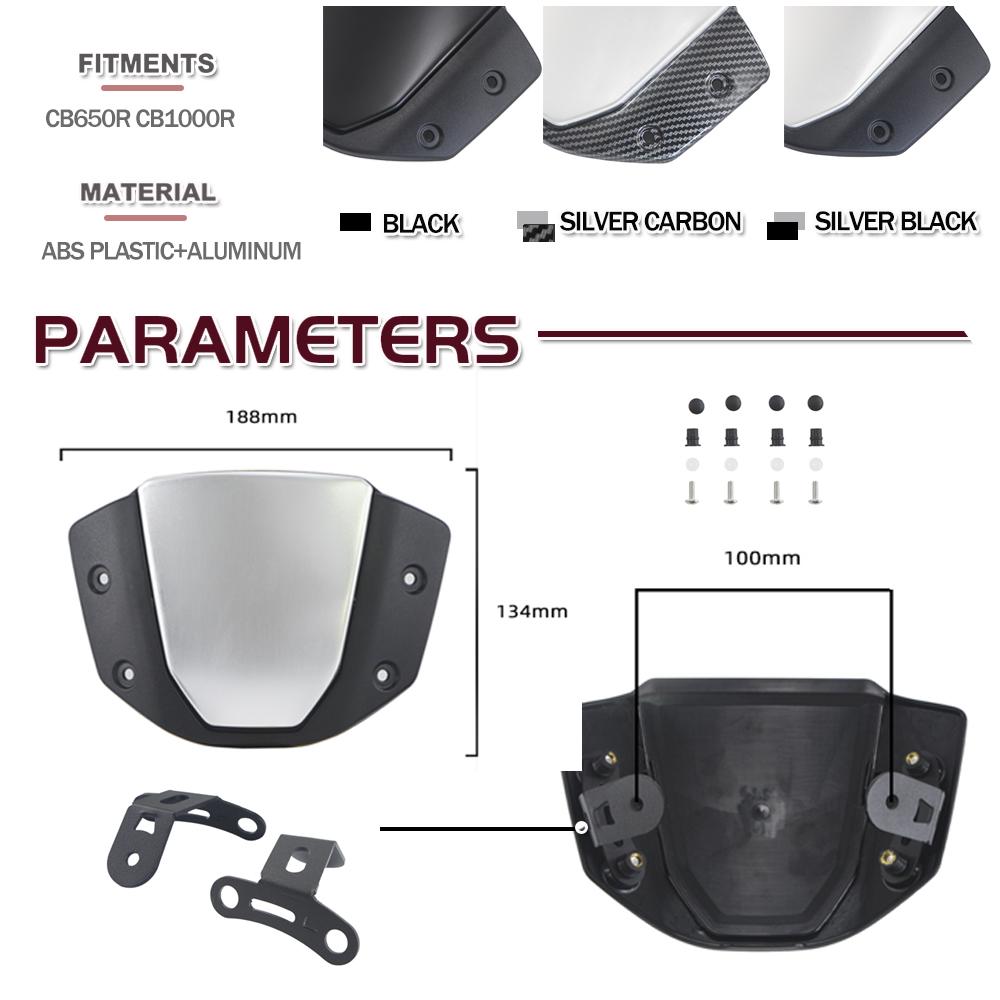 Sport Windscherm Voor Honda CB1000R CB 1000 650 R Motorfiets Voorste Winddeflector Met Beugel Luchtkuip Voor CB650R 650R 2020