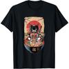 XuGGYXD Katzen-Ramen Japanisches lustiges Grafik-Kawaii-Samurai-Katzen-Anime-T-Shirt