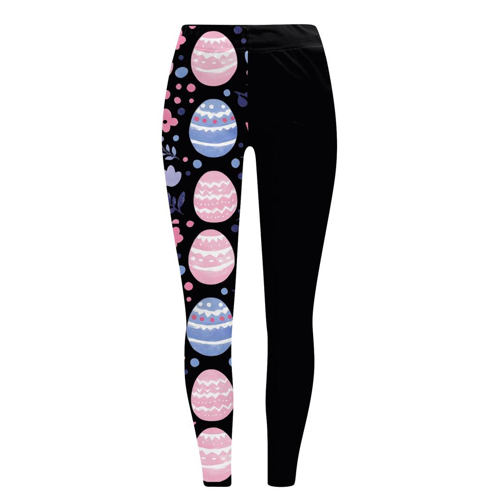 Damskie casualowe i modne spodnie do jogi z elastycznego materiału, dopasowane, z nadrukiem wakacyjnym, w kratę, długość 9 minut