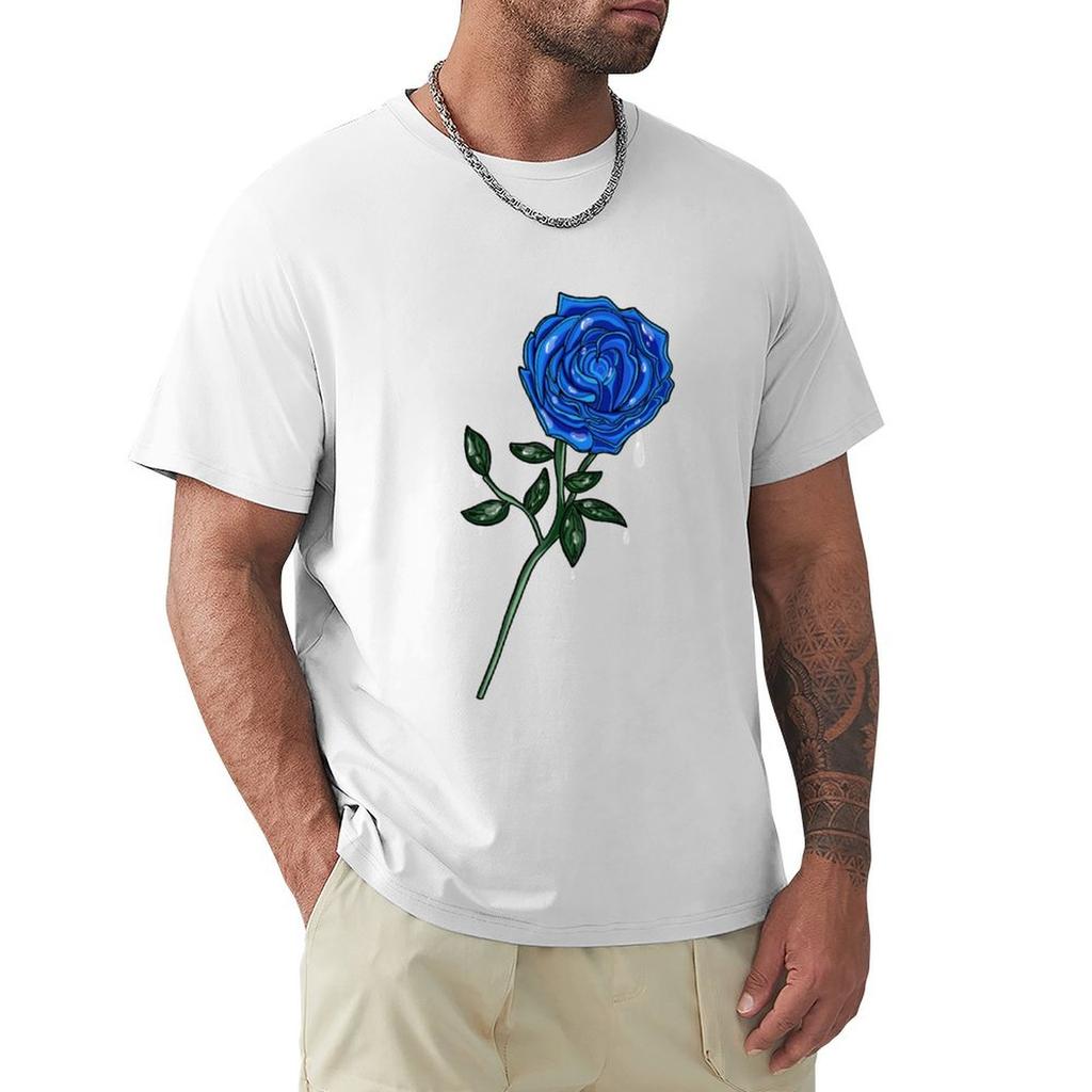 Blue Rose TShirt No Iron Casual Short Sleeve Top
