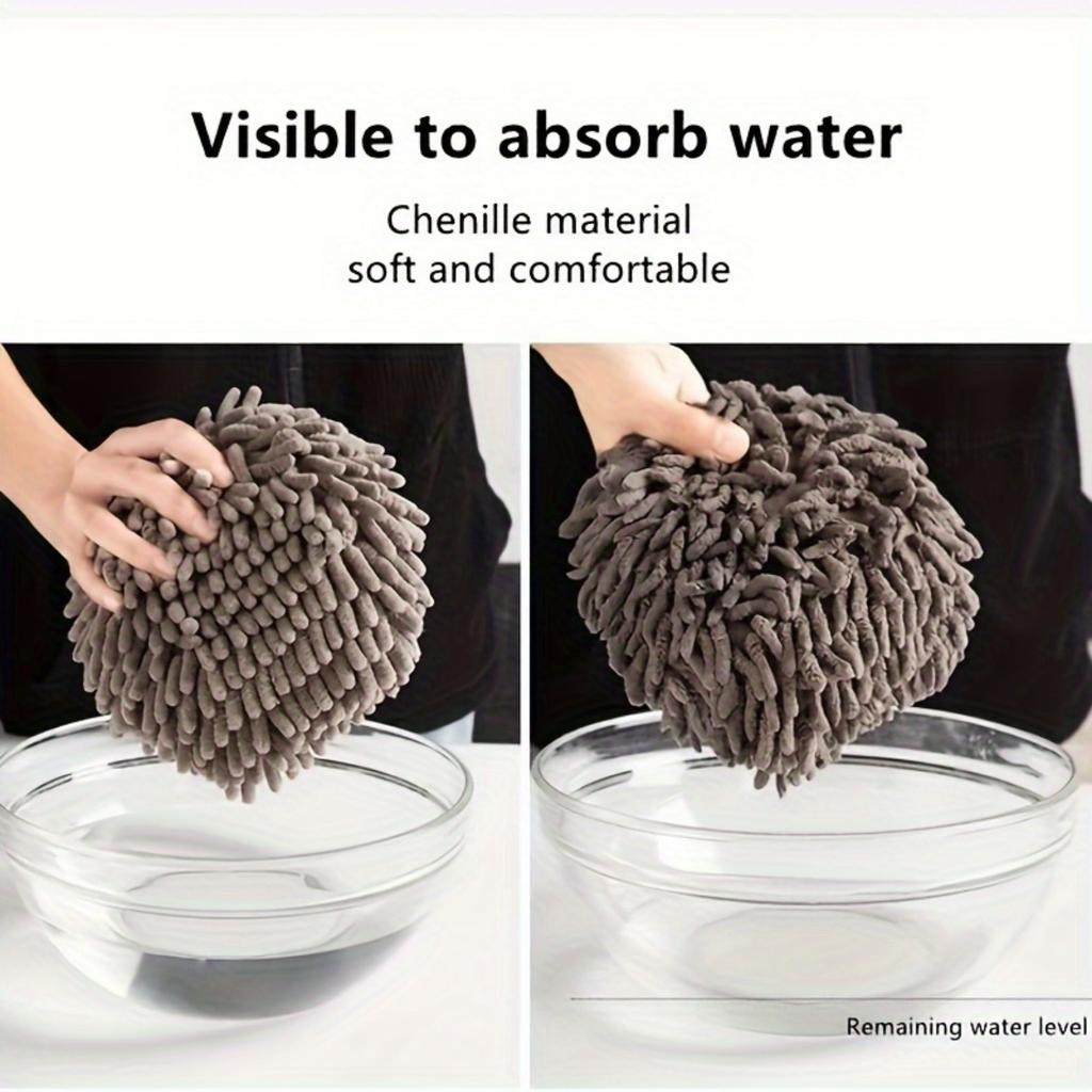 1PC Super Absorbent Chenille Towel Ball ,Quick Dry Thickened Kitchen Bathroom Towel with Hanging Loop.