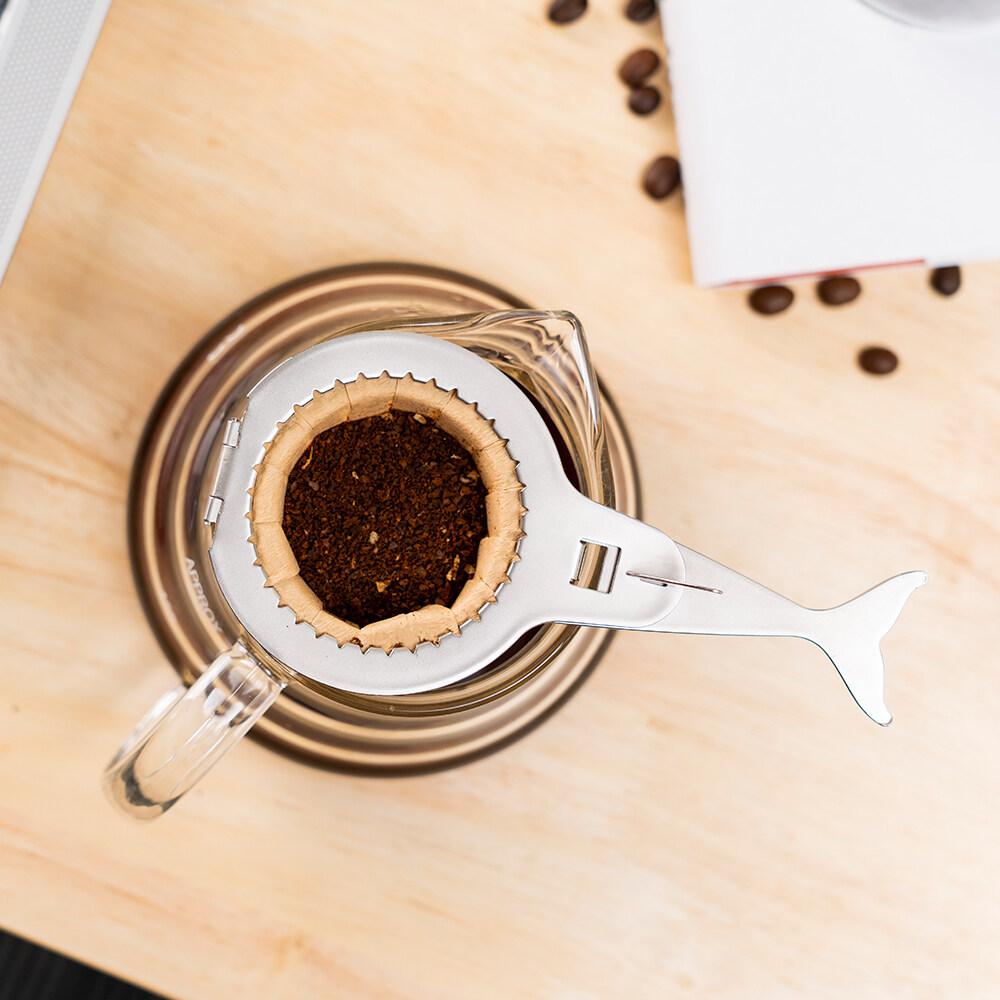 i Cafilas [HLB15] Enkleste Håndlagde Kaffeholder Klemme Bryggerstativ Rist Papirfilter for Dryppkaffe Hindre Fall Av 304 Rustfritt stål