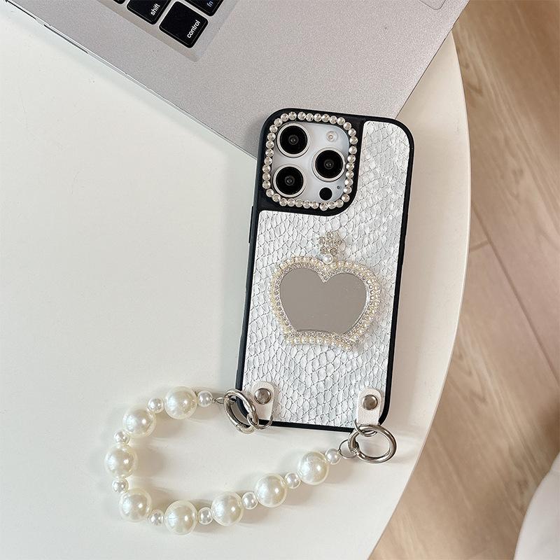 

Для Apple 17 Promax Жемчужная Корона Зеркальный Чехол для Мобильного Телефона для IPhone 16 Жемчужная Цепочка 15 Нишевая Креативность For iPhone 17Promax
