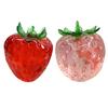 Portable Stress Ball Clear Strawberry Toy Giant Red Pink Squeeze Relief Toy for Relieve Stress Fake Fruit Sensory Fidget Relaxation Hand