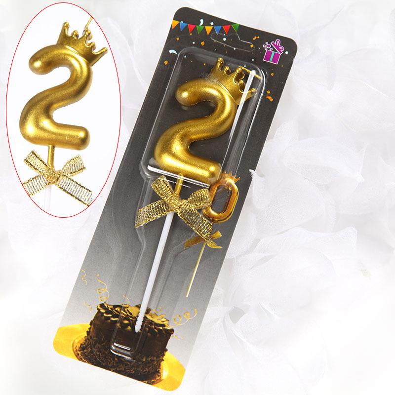 Číslo 0-9 Narozeninové svíčky na dort Zlatá koruna Svíčky Dezert Dekorace Narozeninový dort Digitální svíčky Příslušenství