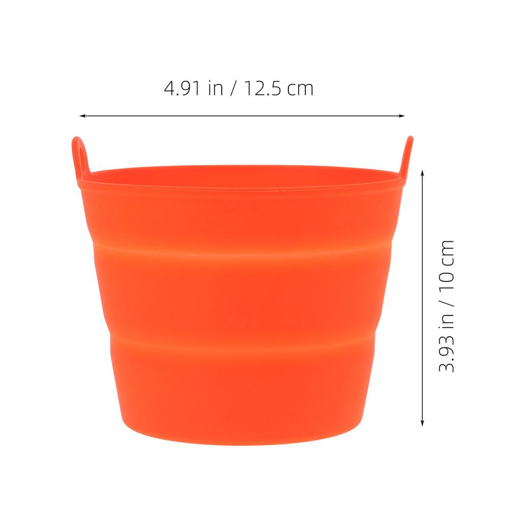 Adjustable Height Silicone Bbq Oil Bucket Liner Foldable Grill Drip Bucket Grease Tray Liner Reusable Grill Supplies Accessory