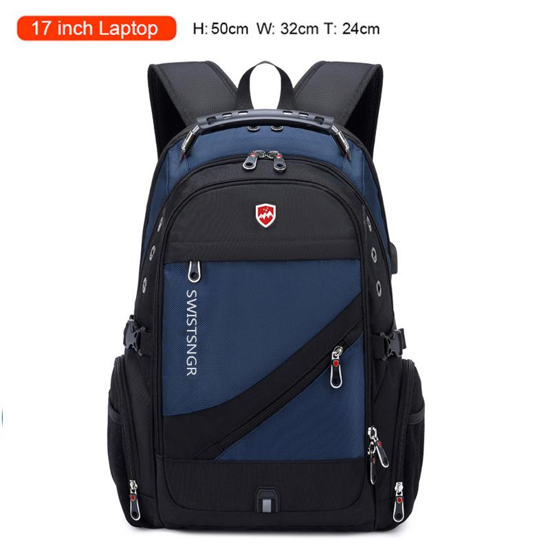 New Waterproof Man Backpack Fit 17Inch Laptop Usb Charging Backpack Women Oxford Travel Male Bag Vintage School Bag Mochila