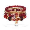 Adjustable Beaded Bracelet Bohemian Style Multi-layered Bracelet Set with Faux Pendants for Women Stackable Jewelry Set for Her