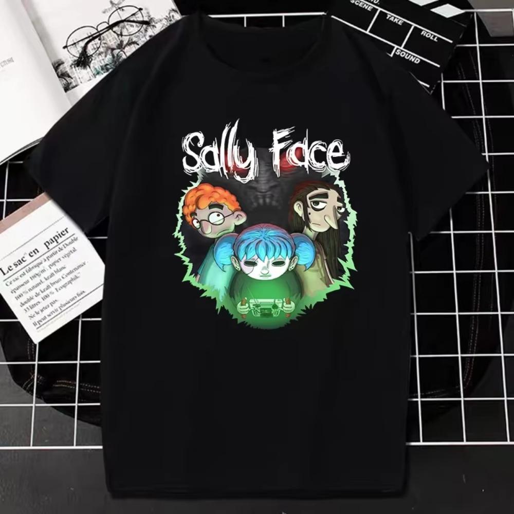 Game Sally Face Mask TShirt Unique Gothic Style Short-sleev Tee Fashion Hip-hop Streetwear Women Men Oversized T-Shirt Camisetas