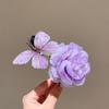 Butterfly Hair Clip Artificial Peony Flower with Acrylic Crocodile Clip Flower Hair Barrette for Beach Vacation Party Dress-up