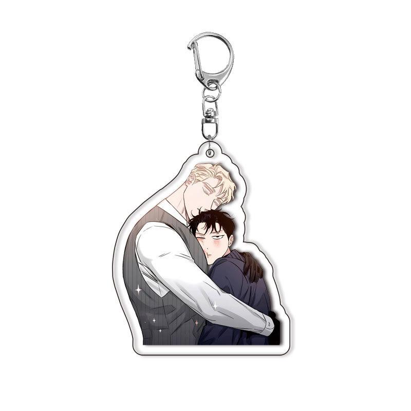 

Hot Rose and Champagne Anime Acrylic Keychain Fashion Women Men Backpack Charm Car Accessories Keyring Creative Fans Gifts Toys about 5cm