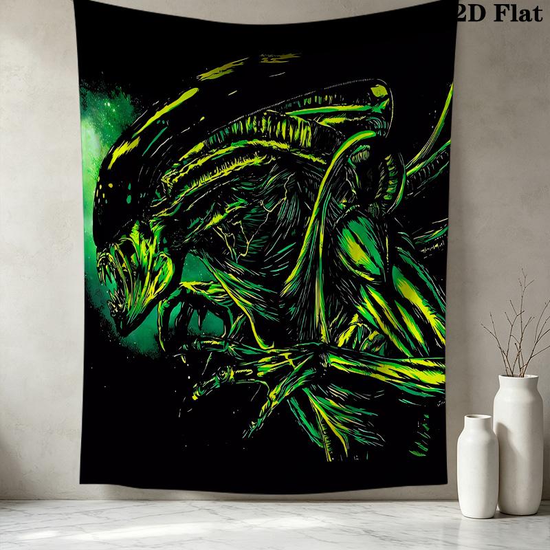 Alien Wall Tapestry Aesthetic Wall Hanging Printed Fabric Blanket Decorative Tapestries For Bedroom Living Room Home Decor