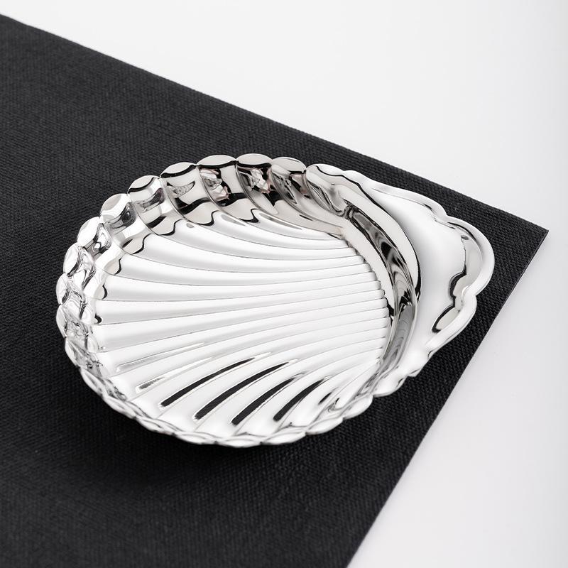 

European-style light luxury stainless steel sauce dish, coffee table cake dish Saucer , snack and dessert plate, dining tabl