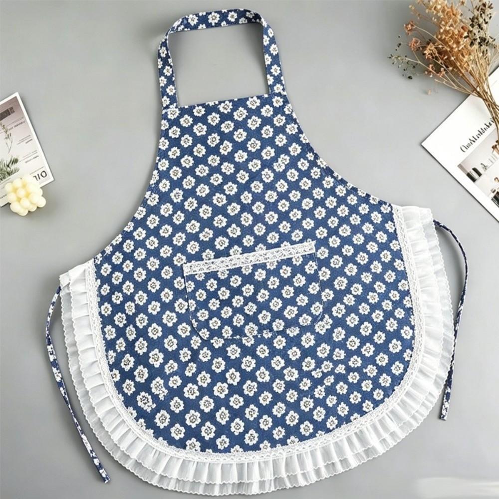 Lace Design CookingApron Stain-proof Work Clothes New Ruffled Trim Apron  Home Use