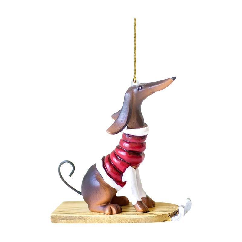 New Acrylic Fun Dog Christmas Tree Decoration, Lovely Holiday Pendant Christmas Tree Car Installation