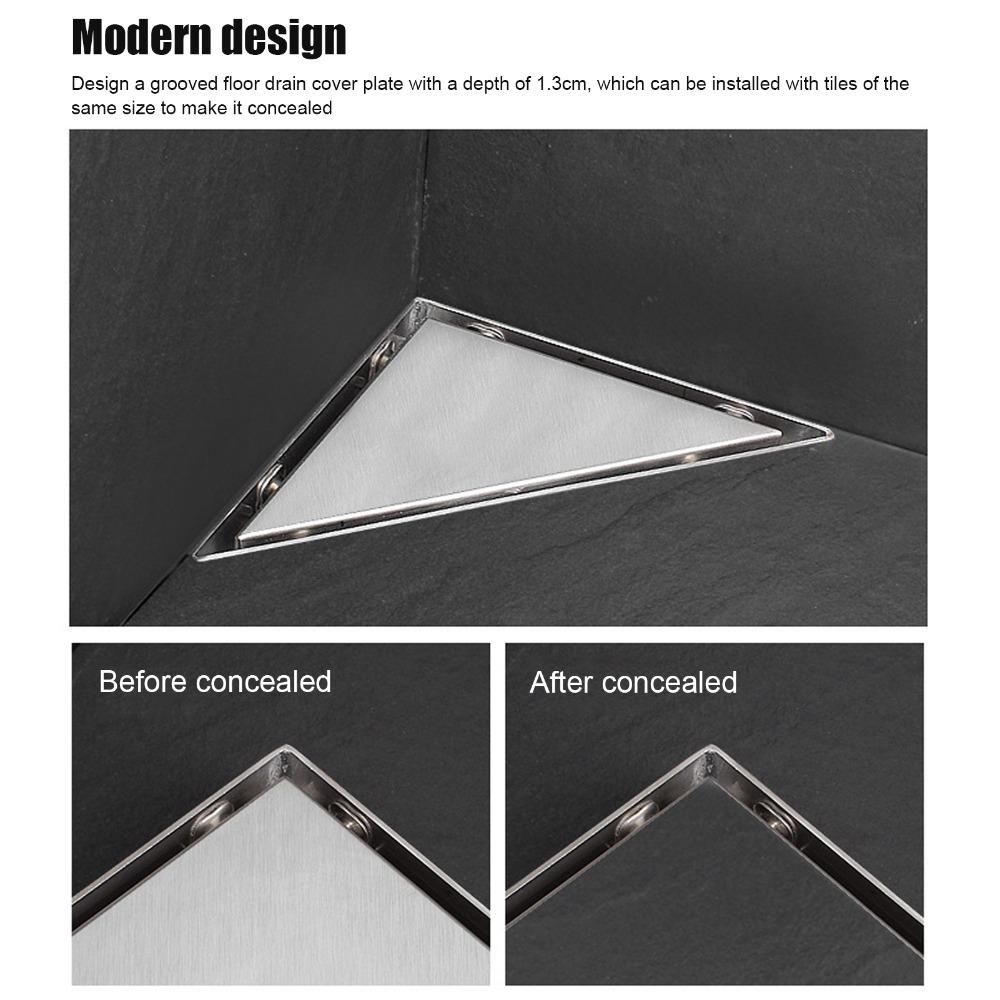 Triangular Floor Drain Concealed Shower Floor Drain Easy To Maintain Floor Strainer  Home