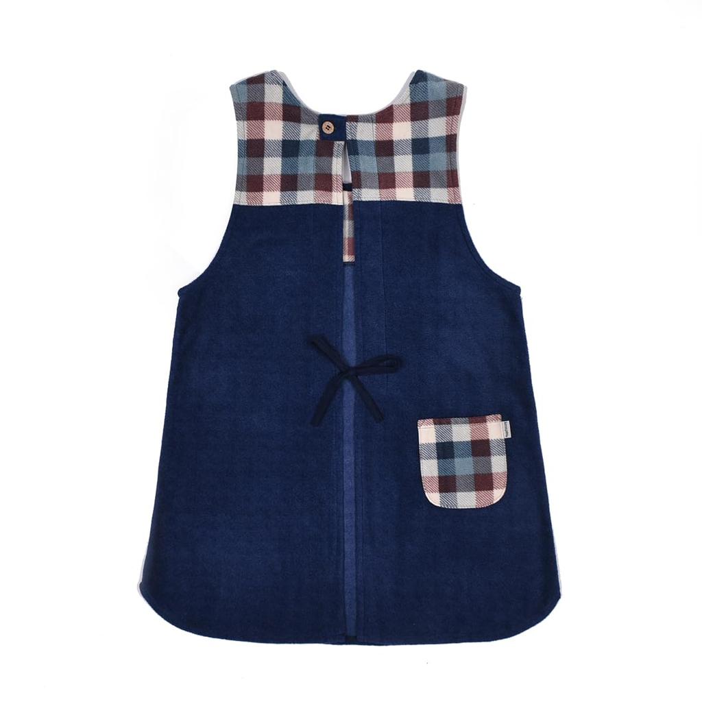 Apron Patchwork Apron 236654 Blue [Kusuguru Japan] M-L