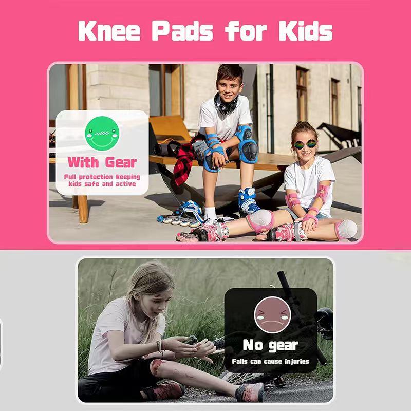 Set di Protezioni per Bambini, Ginocchiere Gomitiere Polsiere per Bambini da 3-8 Anni, Protezione di Sicurezza 3-in-1 per Pattinaggio Ciclismo Monopattino, con Borsa per la Conservazione