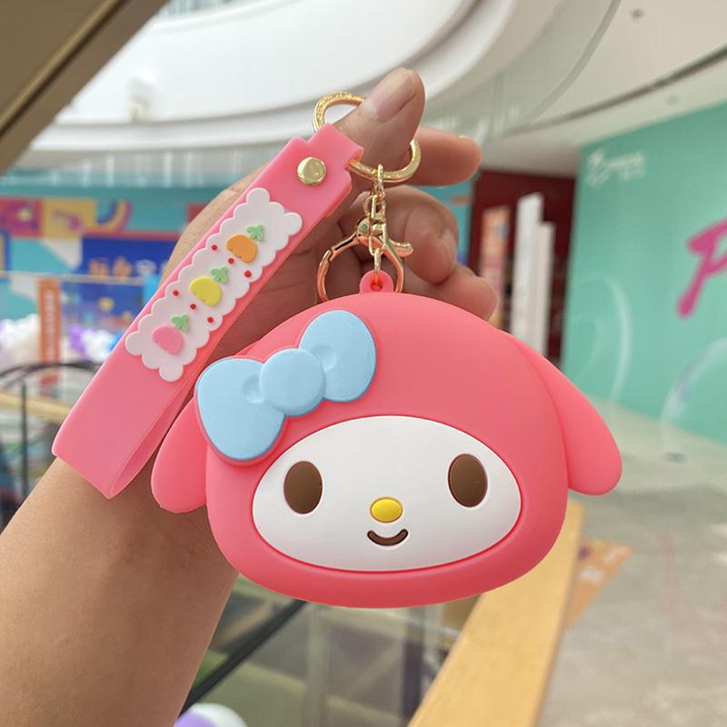 Кавайная Sanrio Хелло Китти Куроми Силиконовый кошелек для монет Киннаморолл Брелок Кошелек